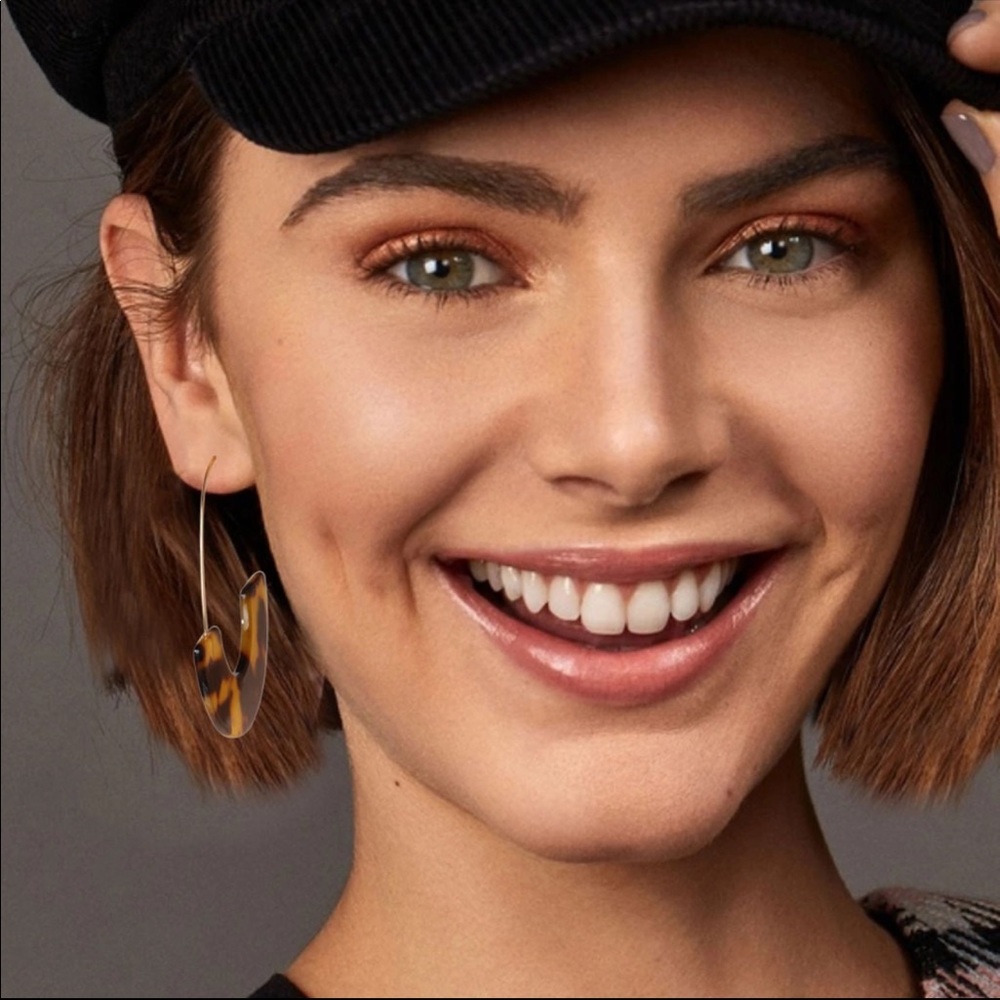 Anthro Rylan Crescent Hoop Earrings - Picture 6 of 6